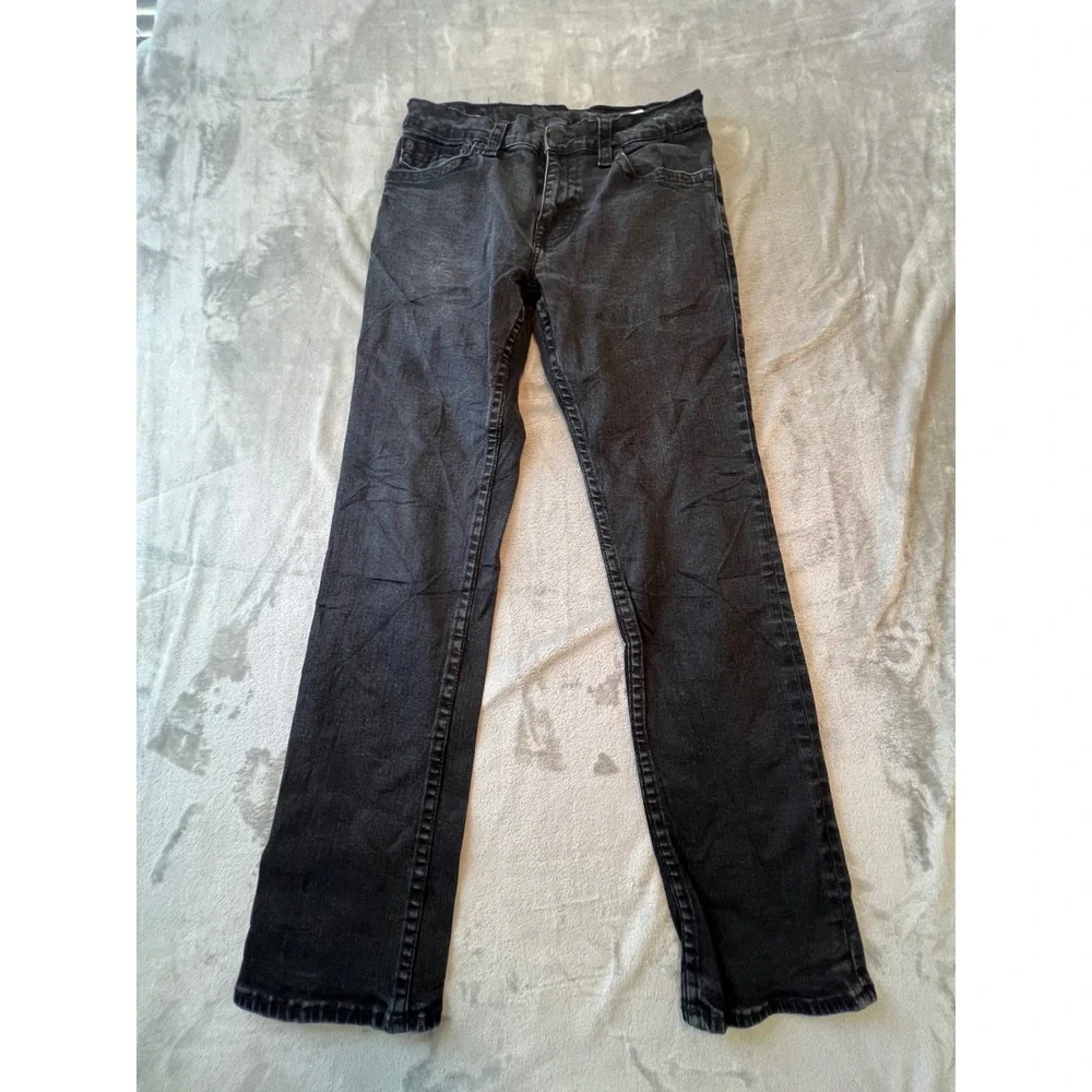 True Religion Ricky Jeans Mens 33 Black Flap Relaxed Straight